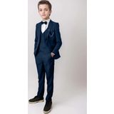 Erkek Çocuk Blazer Ceketli, Cepken Yelekli Lacivert Takım Elbise 10-16 Yaş