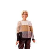 Erkek Çocuk Blok Desenli Casual Triko Kazak 5-6 Yaş/ANTRASİT