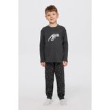 Erkek Çocuk Dinozor Baskılı Antrasit Pijama Takımı 4 Yaş (104 cm)