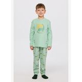 Erkek Çocuk Dinozor Desenli Turkuaz Pijama Takımı