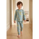 Erkek Çocuk Dinozor ve Safari Hayvanları Desenli Uzun Kollu Alt Üst Pijama Takımı