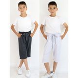 Erkek Çocuk Diz Altı Kapri&bermuda 2' Li Paket - Füme - Beyaz - 7 - 8 Yaş