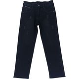 Erkek Çocuk Eskitme Desenli Beli Lastik Ayarlamalı Siyah Renk Kot Pantolon 3235 - 5 - 6 Yaş