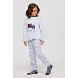 Erkek Çocuk Ev Desenli Mavi Pijama Takımı 7 Yaş (122 cm)