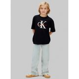 Erkek Çocuk File Aplikasyonlu Siyah T-Shirt