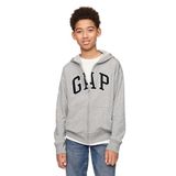 Erkek Çocuk Gap Logo Relaxed Fermuarlı Gri Sweatshirt