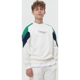 Erkek Çocuk / Genç Nakış Detaylı Renk Bloklu Oversize Sweatshirt ve Eşofman Altı Takımı