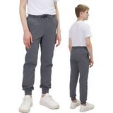 Erkek Çocuk Gri Okul Pantolonu %100 Pamuk Lastikli Bel ve Paça Rahat KESIM-PNT-2027-E - Relax Fit - 13 - 14 Yaş