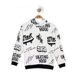 ERKEK ÇOCUK KAPŞONLU STREET GRAFİTİ BASKILI SWEATSHIRT