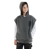 Erkek Çocuk Kapüşonlu Kolsuz Gri Sweatshirt