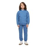 Erkek Çocuk Kapüşonlu Nakışlı Kanguru Cepli Kontrast Dikiş Detaylı Mavi Sweatshirt 7 Yaş (122 cm)