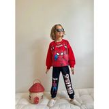 Erkek Çocuk Karakter Baskılı Sweatshirt Kışlık Takım - Kırmızı - 9 - 10 Yaş