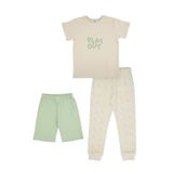 Erkek Çocuk Karanlıkta Parlayan Baskılı 3'lü Bej Pijama Takımı 11 Yaş (146 cm)