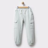 Erkek Çocuk Kargo Cepli Paçası Beli Lastikli Jogger Pantolon - 04G-Mavi - Standart