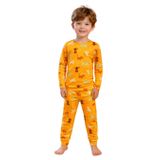 Erkek Çocuk Kedi Desenli Pijama Takımı%95 Pamuk Sarı Renk Lastikli 2 Parça (Desenli, 2-3 Yaş)