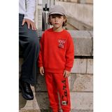 Erkek Çocuk Kırmızı Araba Baskılı Eşofman Takımı Sweatshirt Jogger Pantolon - 5 - 6 Yaş