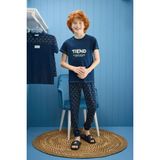 Erkek Çocuk Kısa Kol Lacivert Pijama Takımı 8C5T3N6 - 3 - 4 Yaş