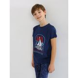 Erkek Çocuk Kısa Kollu %100 Pamuklu Pijama Takımı Sail - Lacivert