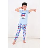 Erkek Çocuk Kısa Kollu Pijama Takımı California Mavi - 1 Yaş