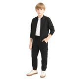Erkek Çocuk Komando Cepli Beli Lastikli Okul Pantolonu AK1000-1-2, SİYAH, 12 YAŞ