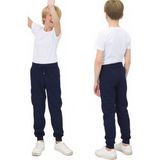 Erkek Çocuk Lacivert Okul Pantolonu %100 Pamuk Lastikli Bel ve Paça Rahat KESIM-PNT-2027-E - Relax Fit - 6 - 7 Yaş