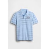Erkek Çocuk Logo Detaylı Pique Mavi Polo T-Shirt