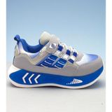 Erkek Çocuk Mavi Gri Yumuşak Comfort Taban Terletmez Triko Spor Ayakkabı Sneaker