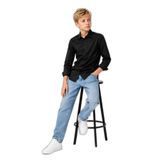 Erkek Çocuk Modern Kesim Basic Günlük ve Şık Gömlek, SİYAH, 11 YAŞ