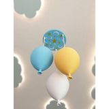 Erkek Çocuk Odası Avize Balon 3'lü Sarkıt Avize Ay Yıldız Ayarlı Avize Mavi Sarı Beyaz 3 ADET AMPUL