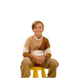 Erkek Çocuk Örgü Desenli Renkli Triko Kazak 9-10 Yaş/COCONUT