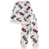 Erkek Çocuk Pamuklu Beyaz Renk Labubudesenli Mevsimlik Pijama Takımı - 2 - 3 Yaş
