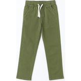 Erkek Çocuk Pamuklu Gabardin Jogger Pantolon Haki - 11 - 12 Yaş