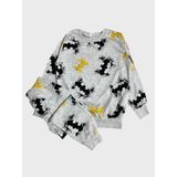 Erkek Çocuk Pamuklu Gri Batman Desenli Uzun Kollu Mevsimlik Pijama Takımı - 4 - 5 Yaş
