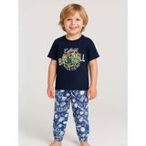 Erkek Çocuk Pamuklu Kısa Kol College Pijama Takımı - 7 - 8 Yaş - Lacivert