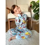 Erkek Çocuk Pamuklu Pijama Takımı - 6 Yaş - Mavi
