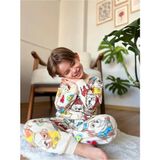Erkek Çocuk Pamuklu Pijama Takımı - Bej - 5 Yaş