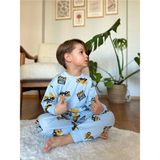 Erkek Çocuk Pamuklu Pijama Takımı - Çok Renkli - 10 Yaş