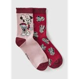 Erkek Çocuk Pembe - Bordo Disney Baskılı Desenli Çorap