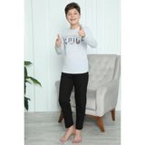 Erkek Çocuk Penye Pijama Takım Gri - 7 - 8 Yaş
