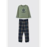 Erkek Cocuk Pijama Takimi Ekose Desenli , Yesil