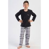 Erkek Çocuk Polar Uzun Kol Füme Pijama Takım C7T5N0O304 - 9 - 10 Yaş