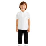 Erkek Çocuk Polo Yaka Basic Kısa Kollu Okul Tişört AK-6050, BEYAZ, 6 YAŞ