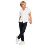 Erkek Çocuk Regular Kalıp Basic Gömlek Pantolon Yazlık 2’li Takım Ak2611, BEYAZ, 6-7 YAŞ