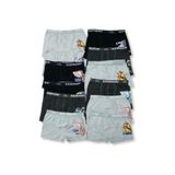Erkek Çocuk Renkli Likralı Baskılı Boxer 12'li