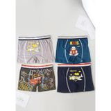 Erkek Çocuk Renkli Pamuklu Boxer 4 ' Lü Paket