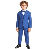 Erkek Çocuk Rozetli Papyonlu Ceketli 4’lü Set Takım Elbise Ak2840, İNDİGO, 4 YAŞ