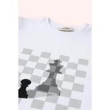 Erkek Çocuk Satranç Baskılı Beyaz Pijama Üstü 12 Yaş (152 cm)