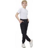 Erkek Çocuk Siyah Okul Pantolonu %100 Pamuk Lastikli Bel ve Paça Rahat KESIM-PNT-2027-E - Relax Fit - 13 - 14 Yaş