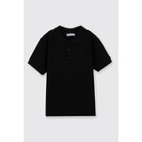 Erkek Çocuk Siyah Polo Yaka Tişört 7 Yaş (122 cm)