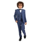 Erkek Çocuk Slim Fit Dokulu Çizgili Klasik Takım Elbise Ak197-198, MAVİ, 2 YAŞ